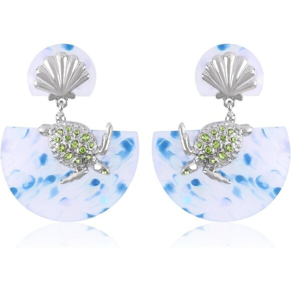 Dangle Gold Starfish Seahorse Drop Sea Shell  Earrings for Women - Picture 1 of 5
